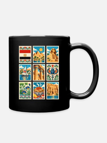Ägypten Briefmarken - Tasse einfarbig - Schwarz