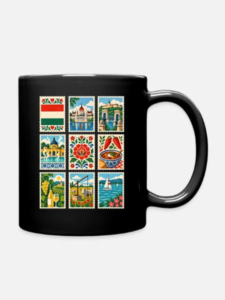 Ungarn Briefmarken - Tasse einfarbig - Schwarz