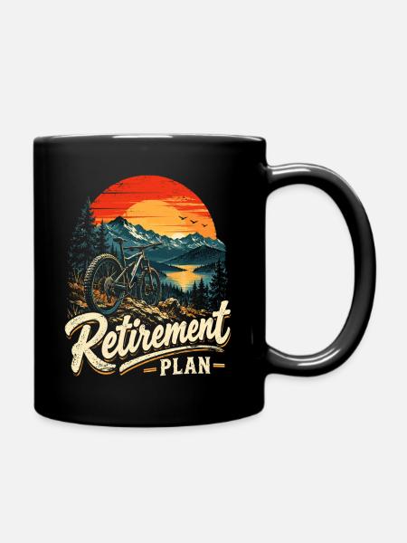 Ruhestand-Plan: Berglandschaft Fahrrad - Tasse einfarbig - Schwarz