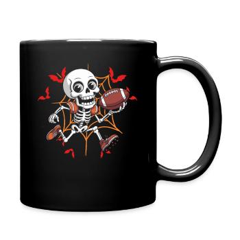Spooky American Football Skeleton - Tasse einfarbig - Schwarz - Rechts