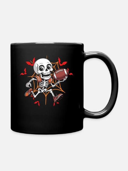 Spooky American Football Skeleton - Tasse einfarbig - Schwarz