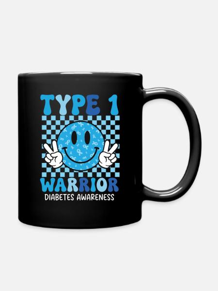 Typ-1-Krieger – Typ-1-Diabetes-Bewusstsein T1D - Tasse einfarbig - Schwarz
