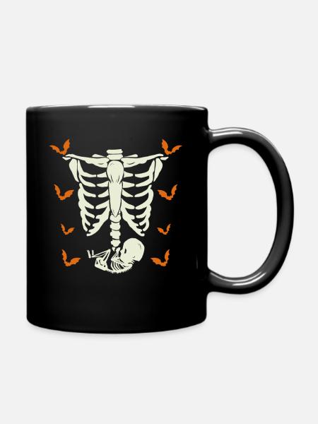 Funny Halloween Pumpkin Pregnancy - Tasse einfarbig - Schwarz
