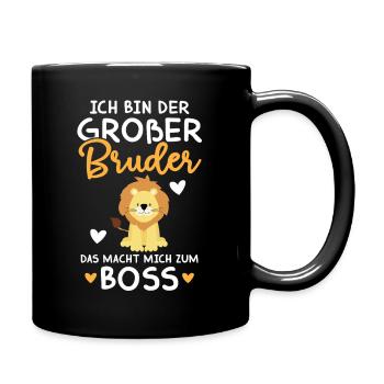Ich bin der große Bruder Löwe Geschwister - Tasse einfarbig - Schwarz - Rechts