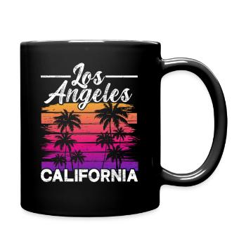 Los Angeles California Retro Palmen Sunset - Tasse einfarbig - Schwarz - Rechts