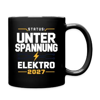 Unter Spannung – Elektro Prüfung bestanden 2027 - Tasse einfarbig - Schwarz - Rechts