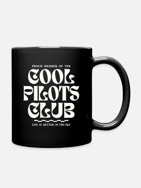 Cool Pilots Club Luftfahrt Design - Tasse einfarbig - Schwarz