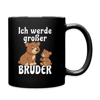 Ich werde großer Bruder Bären Familie Nachwuchs - Tasse einfarbig - Schwarz - Rechts