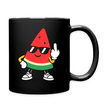 Watermelon Rebel mit Sonnenbrille - Tasse einfarbig - Schwarz - Rechts