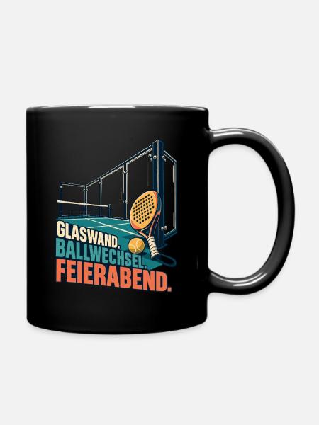 Feierabend Paddel-Tennis Glaswand - Tasse einfarbig - Schwarz