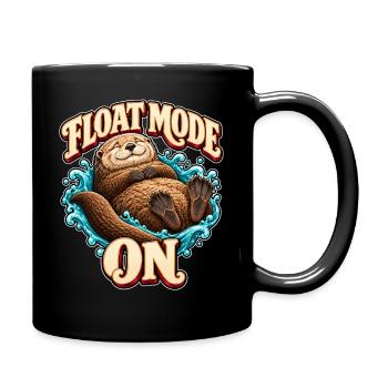 Floatmodus Otter – Entspannt treiben - Tasse einfarbig - Schwarz - Rechts