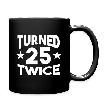 Birthday Shirt - Turned Twenty Twice - Full Colour Mug - black - Right