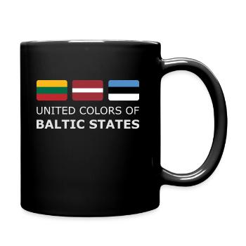 UNITED COLORS OF BALTIC STATES white-lettered 400 - Full Colour Mug - black - Right