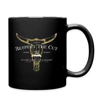 Grillmeister Grillspruch Logo - Tasse einfarbig - Schwarz - Rechts