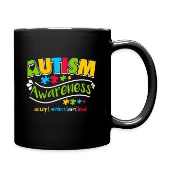 Autismus-Bewusstseins-Shirt - Tasse einfarbig - Schwarz - Rechts
