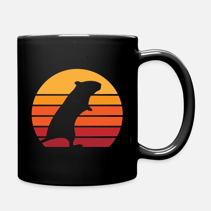 Gerbil vintage | Retro sun for mouse owners - Full Colour Mug - black
