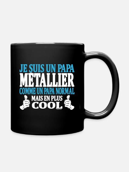 Je suis un papa métallier - Mug uni - noir