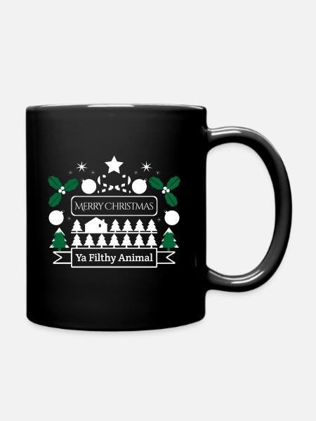 Weihnachtsstrickjacke-Entwurfs-frohe Weihnachten Ya Filthy Animal - Tasse einfarbig - Schwarz