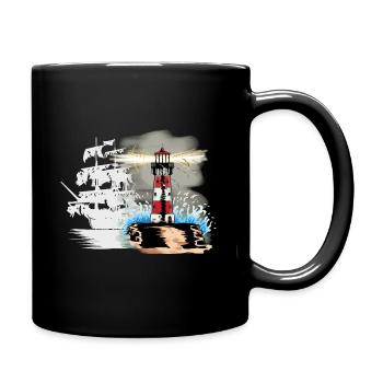 Horror Geisterschiff Fantasy Maritim Seemann Küste - Tasse einfarbig - Schwarz - Rechts