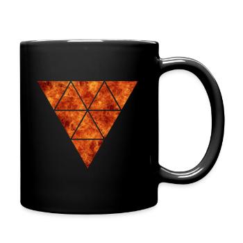 TRIANGLE ON FIRE! Fire, triangle, birthday, fun - Full Colour Mug - black - Right