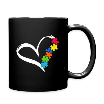Love Autism Awareness Shirt - Full Colour Mug - black - Right