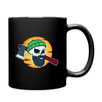 Holzfäller Fäller Holzhacker Holzhauer - Tasse einfarbig - Schwarz - Rechts