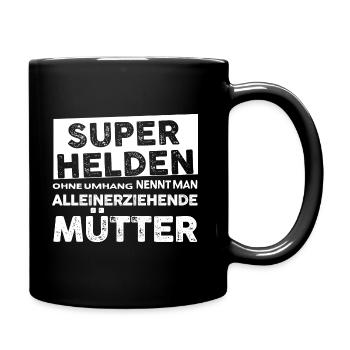 Mütter - Super Helden - Tasse einfarbig - Schwarz - Rechts