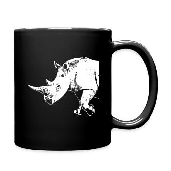 Rhino - Nashorn - Tasse einfarbig - Schwarz - Rechts