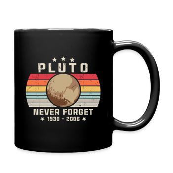 Never Forget Pluto Retro Vintage Space Science - Full Colour Mug - black - Right