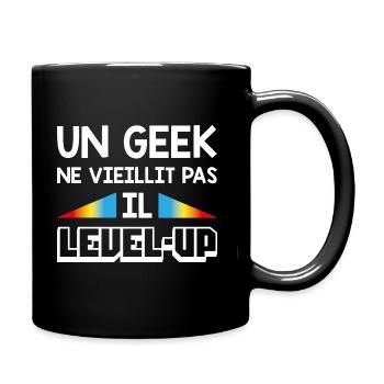 Un geek ne vieillit pas, il level-up - Mug uni - noir - Droite
