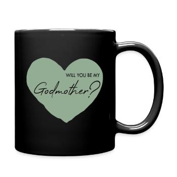 Will you be my godmother? - Full Colour Mug - black - Right
