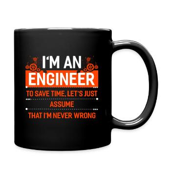Engineer mechanical engineering electrical engineering gift - Full Colour Mug - black - Right