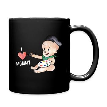 J'aime ma maman peintre bébé - Mug uni - noir - Droite