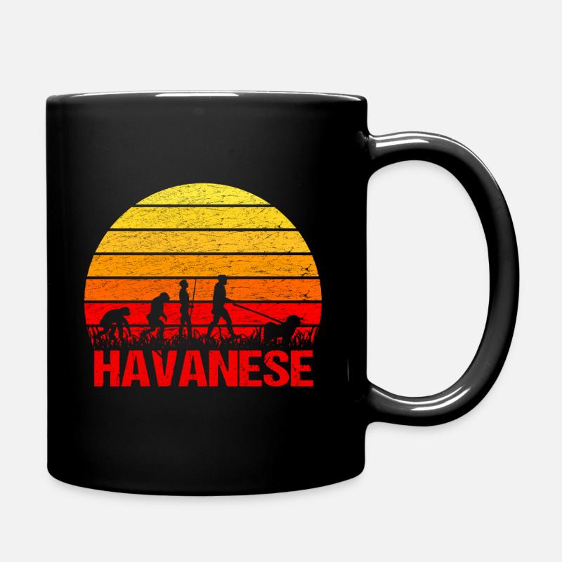 Havaneser Sonnenaufgang Gassi Evolution Lustig - Tasse einfarbig - Schwarz