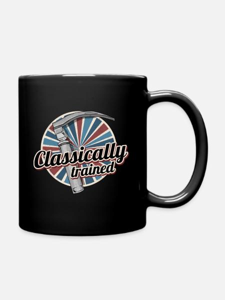 Classically Trained Laryngoscope Retro Nurse - Full Colour Mug - black