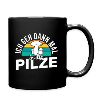 Pilz Pilzsammler Pilze - Tasse einfarbig - Schwarz - Rechts