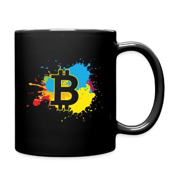 Bitcoin WatercolorBTC Crypto Moon - Full Colour Mug - black - Right
