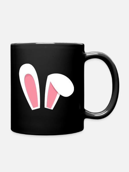 OSTERBUNNY OSTERHÄSCHEN HASENOHREN ÖHRCHEN OHREN - Tasse einfarbig - Schwarz