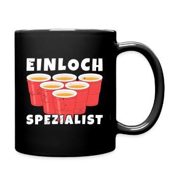 Beerpong lustige Sprüche, Saufspiel, Trinkspiel - Tasse einfarbig - Schwarz - Rechts