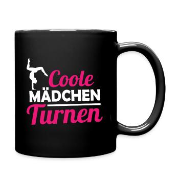 Turnerin Coole Mädchen Turnen Gymnastik Geschenk - Tasse einfarbig - Schwarz - Rechts