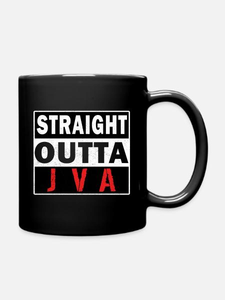 Straight aus JVA, Knast, Ex Häftling Geschenkidee - Tasse einfarbig - Schwarz