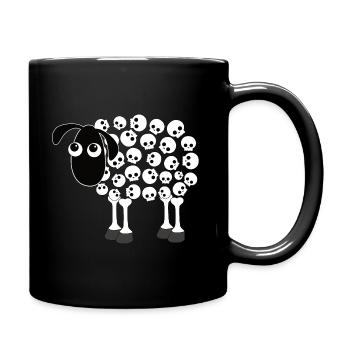 tête de mort mouton crâne os têtes de mort gothique rock - Mug uni - noir - Droite