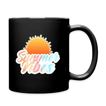 Retro Sommer Vibes - Tasse einfarbig - Schwarz - Rechts