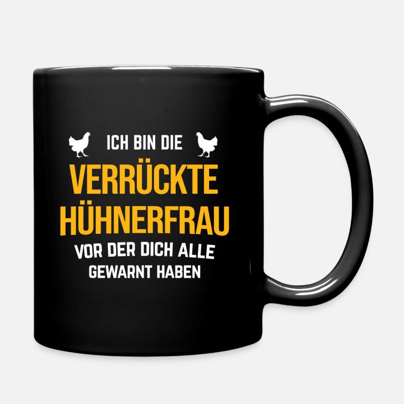 Hahn Hühner Geflügel - Tasse einfarbig - Schwarz