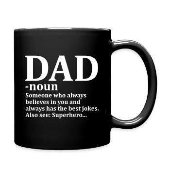 Père père Définition De Super Héros - Mug uni - noir - Droite