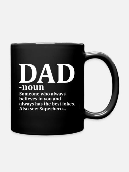 Dad Vater Begrifferklärung Superheld - Tasse einfarbig - Schwarz