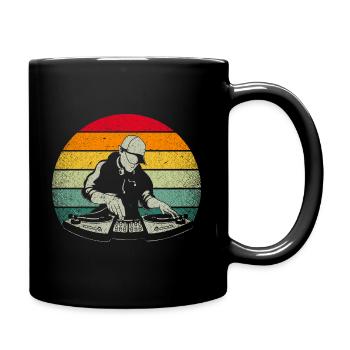 Coloré rétro DJ Techno Musique edm party - Mug uni - noir - Droite