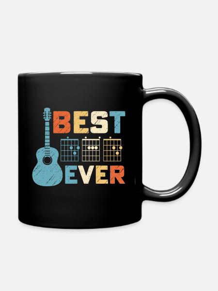 Best Dad Ever Guitar Music Notes Chords Father Day - Tasse einfarbig - Schwarz