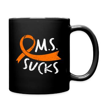 MS Sucks - In March We Wear Orange - MS Awareness - Mug uni - noir - Droite