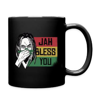 Jah Bless Rasta Raggae Ragga Roots God Rasta - Full Colour Mug - black - Right